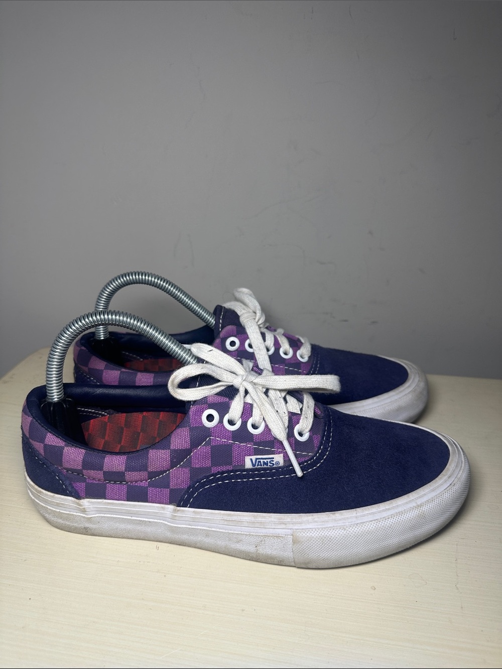 Vans purple Pro Baker Kader Era Checkerboard Low Top Sneakers